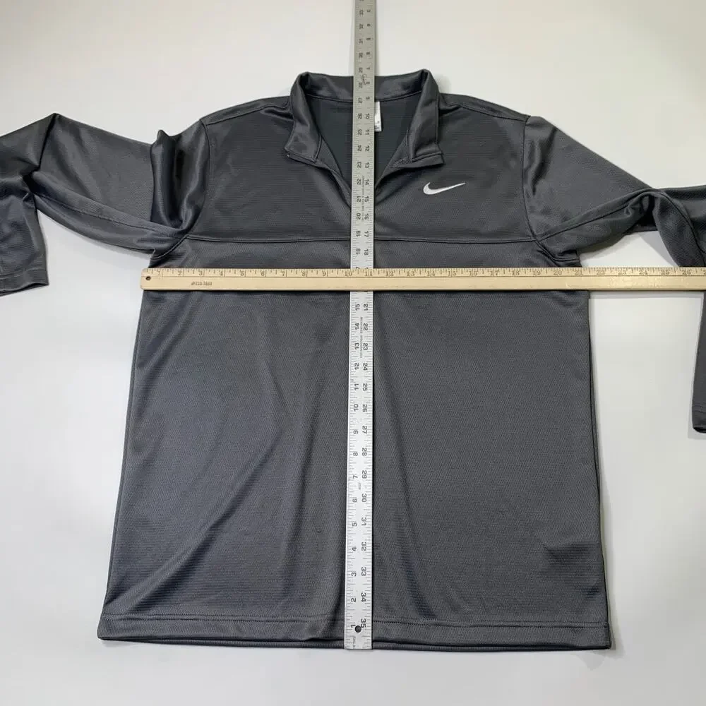 Nike Sweatshirt Mens M Medium Grey Essential Dri Fit Half Zip Golf Mock Pullover